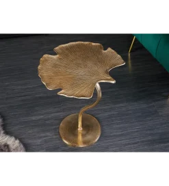 Invicta Interior Stolik kawowy boczny GINKGO LEAF 53 cm złoty