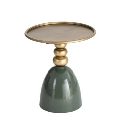 Zona-Design Stolik kawowy boczny JORGEWA 47 cm zielony złoty