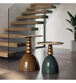 Zona-Design Stolik kawowy boczny JORGEWA 54 cm brązowy złoty