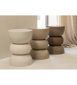 J-Line Stolik kawowy boczny LISE 43 cm beżowy