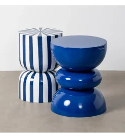 Zona-Design Stolik kawowy boczny METERAN 47 cm niebiesko biały