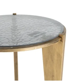 Zona-Design Stolik kawowy boczny NARESTE 50 cm złoty szklany