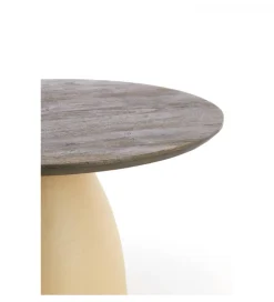 L&L Stolik kawowy boczny OCANA 50 cm naturalny beżowy