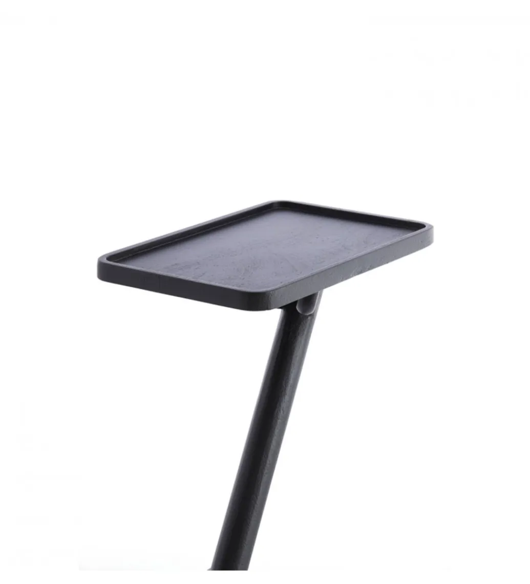 L&L Stolik kawowy boczny QIANO 63 cm drewno mango czarny mat