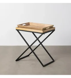 Zona-Design Stolik kawowy boczny RENAKONY 61 cm naturalny czarny