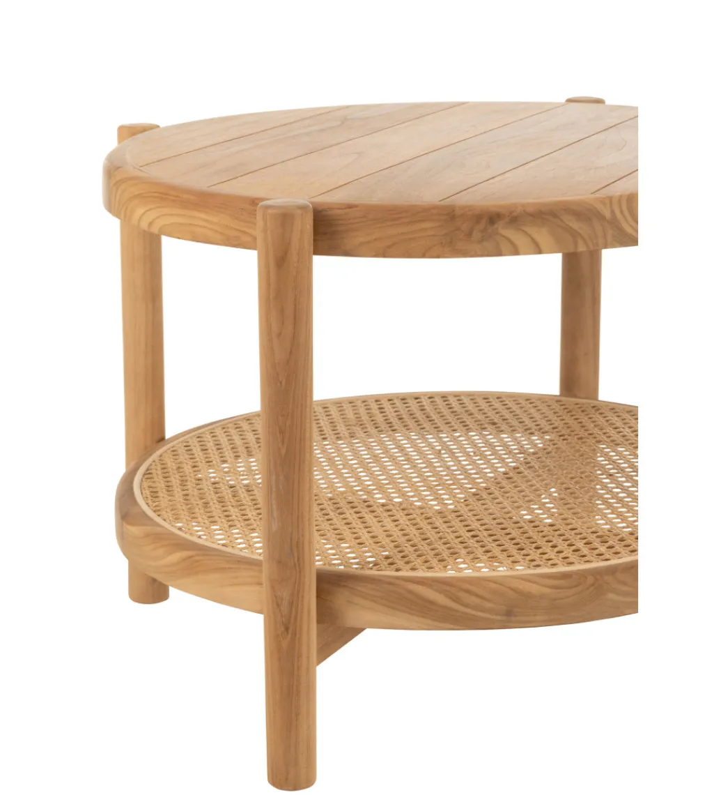 J-Line Stolik kawowy boczny ROSMYN 68 cm drewno teak