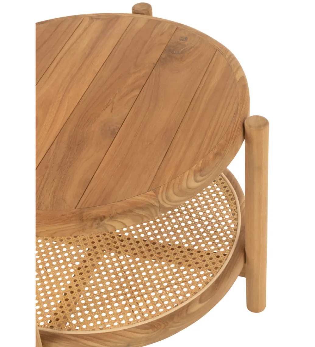J-Line Stolik kawowy boczny ROSMYN 68 cm drewno teak