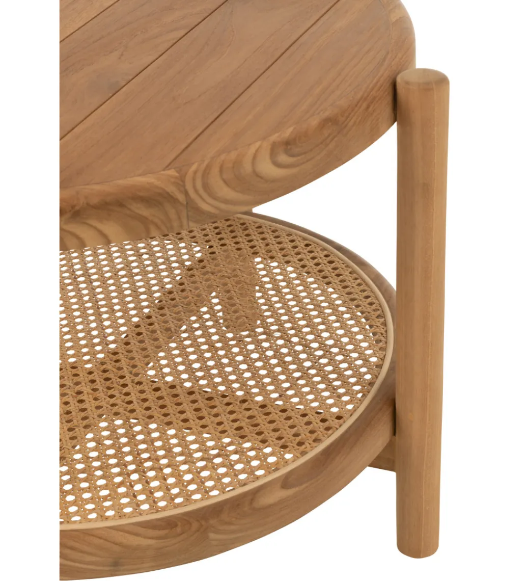 J-Line Stolik kawowy boczny ROSMYN 68 cm drewno teak