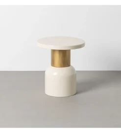 Zona-Design Stolik kawowy boczny SLAVICM 40 cm biały