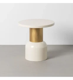 Zona-Design Stolik kawowy boczny SLAVICM 51 cm biały