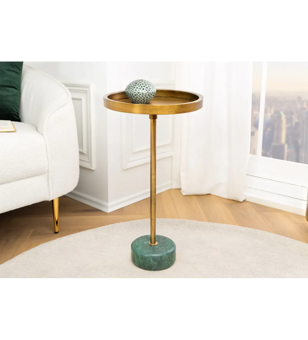 Invicta Interior Stolik kawowy boczny TRAYFUL 60 cm złoty