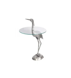 Invicta Interior Stolik kawowy boczny WILDLIFE HERON 90 cm srebrny