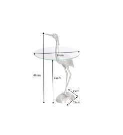 Invicta Interior Stolik kawowy boczny WILDLIFE HERON 90 cm srebrny