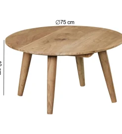 WOHNLING, GERMANY Stolik kawowy BOHA 75 cm drewno akacja
