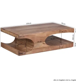 WOHNLING, GERMANY Stolik kawowy BOHA 118 cm drewno akacja