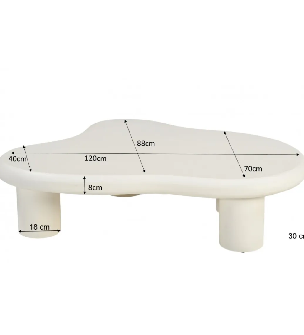 LF-Design Stolik kawowy Brix Feline Sandy 120 cm Kość Słoniowa