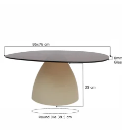 LF-Design Stolik kawowy Brix Mylon 86 cm Kość Słoniowa