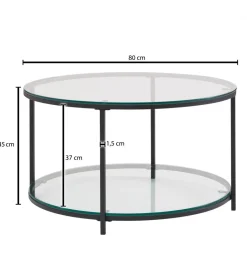 WOHNLING, GERMANY Stolik kawowy CALVIA 80 cm transparentny