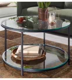 WOHNLING, GERMANY Stolik kawowy CALVIA 80 cm transparentny