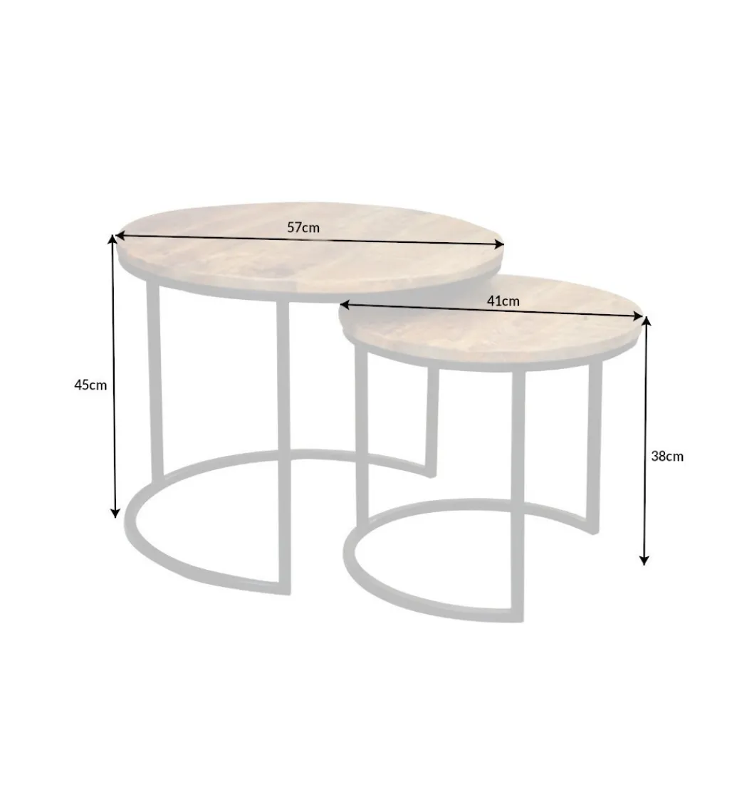 Invicta Interior - przedsprzedaż Stolik kawowy CRAFT Elements zestaw 2 naturalny Mango