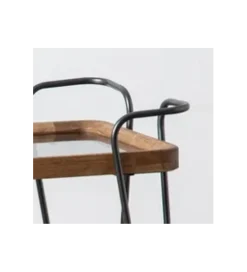 Zona-Design Stolik kawowy DEST 50 cm drewno kauczuk na kółkach