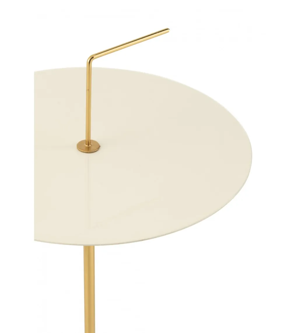 J-Line Stolik kawowy DISK 30 cm biało złoty