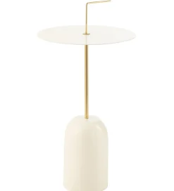 J-Line Stolik kawowy DISK 30 cm biało złoty