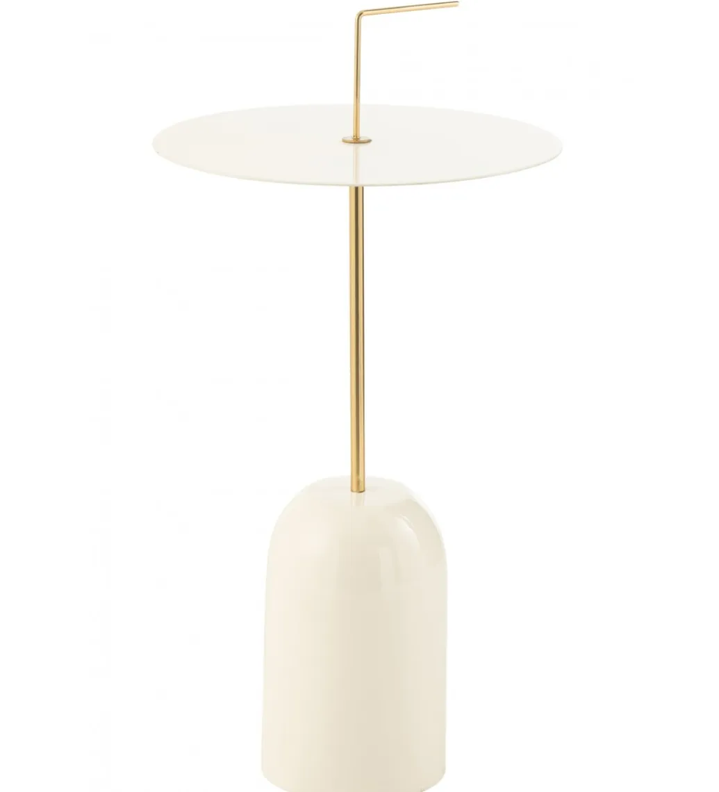 J-Line Stolik kawowy DISK 30 cm biało złoty
