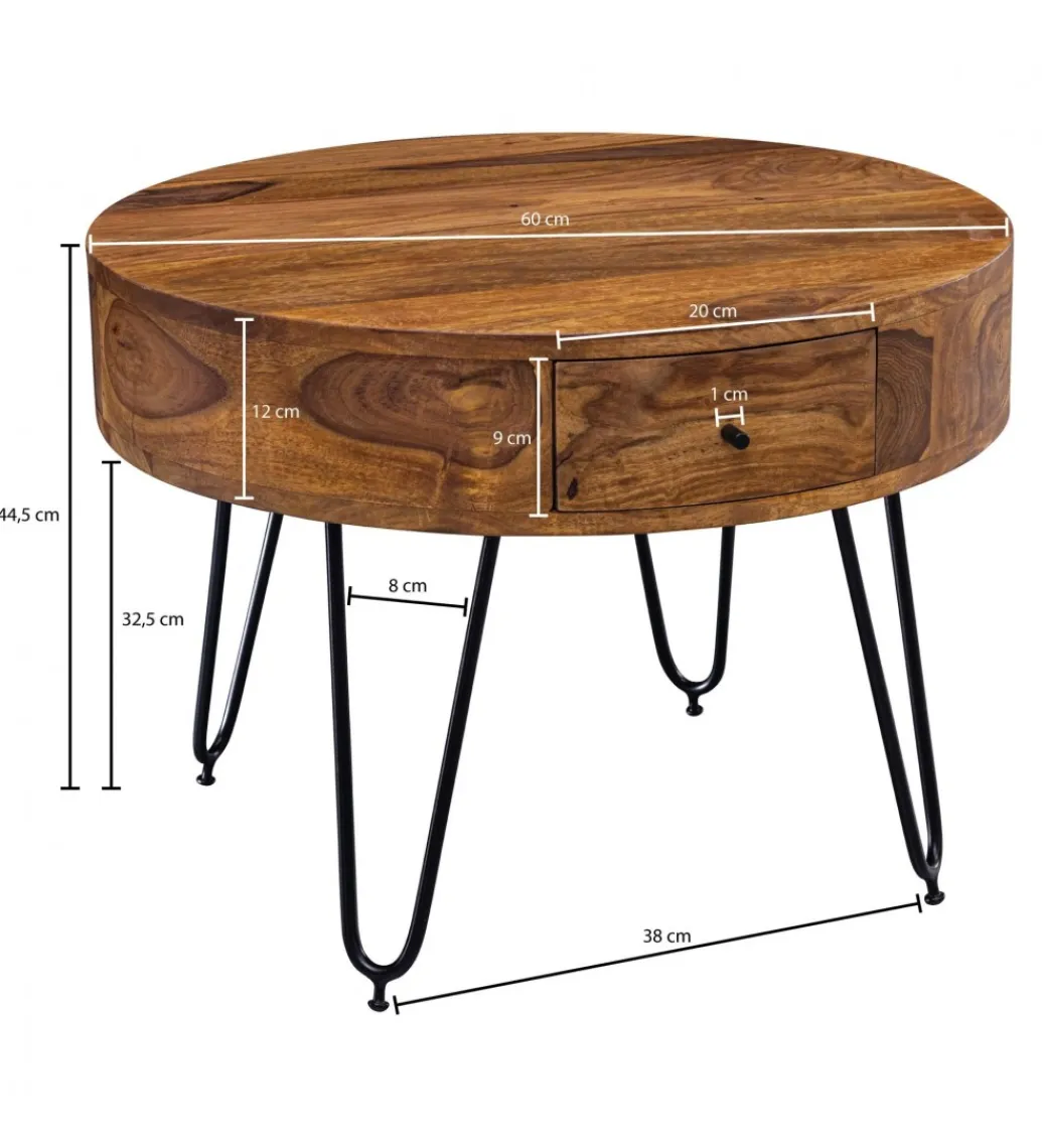 WOHNLING, GERMANY Stolik kawowy ESPERIA 60 cm drewno sheesham