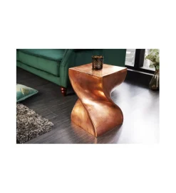 Invicta Interior - przedsprzedaż Stolik kawowy ESPIRAL Twist 45 cm miedziany