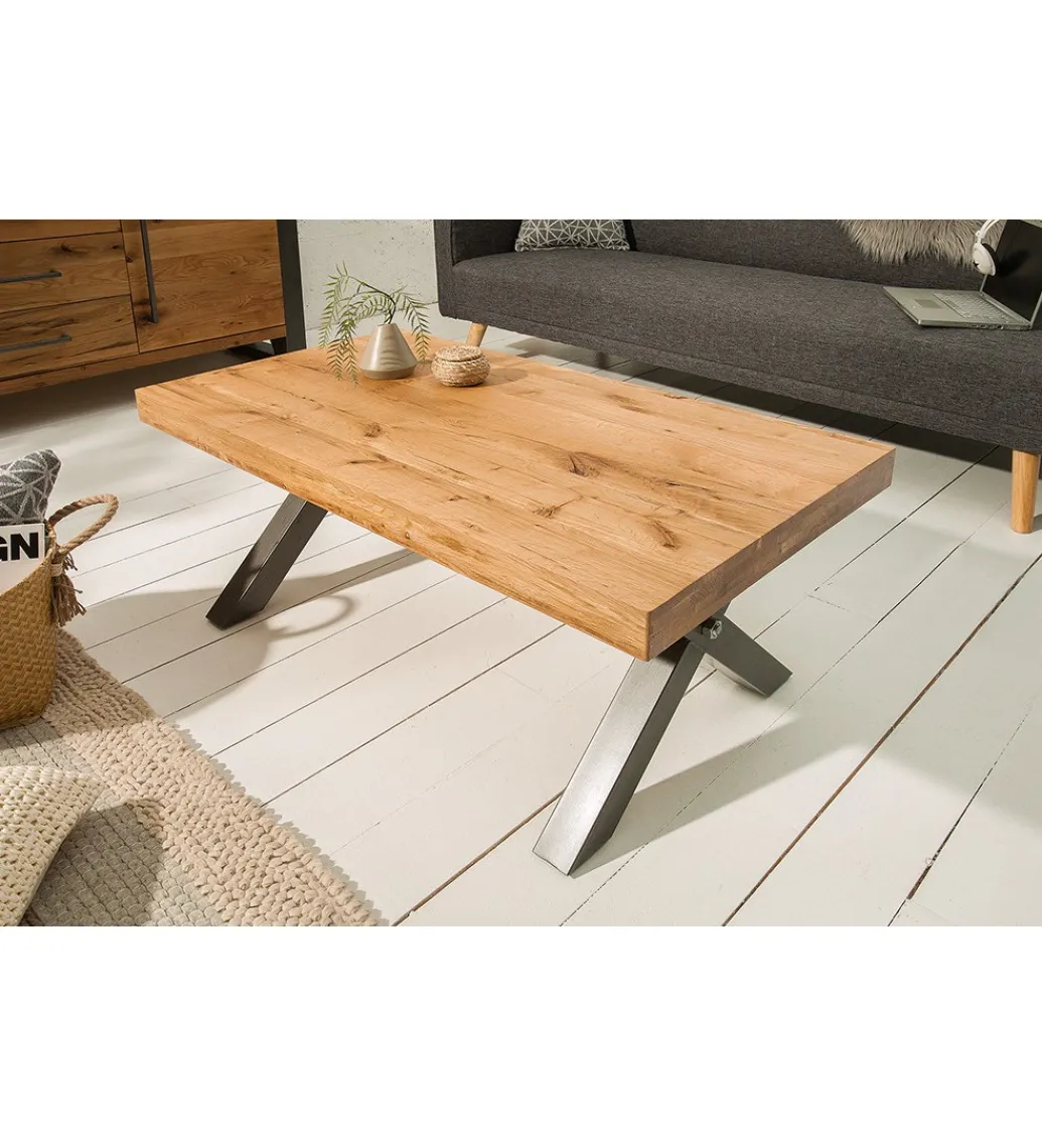 Invicta Interior Stolik kawowy FACTORY 110 cm drewno dąb dziki