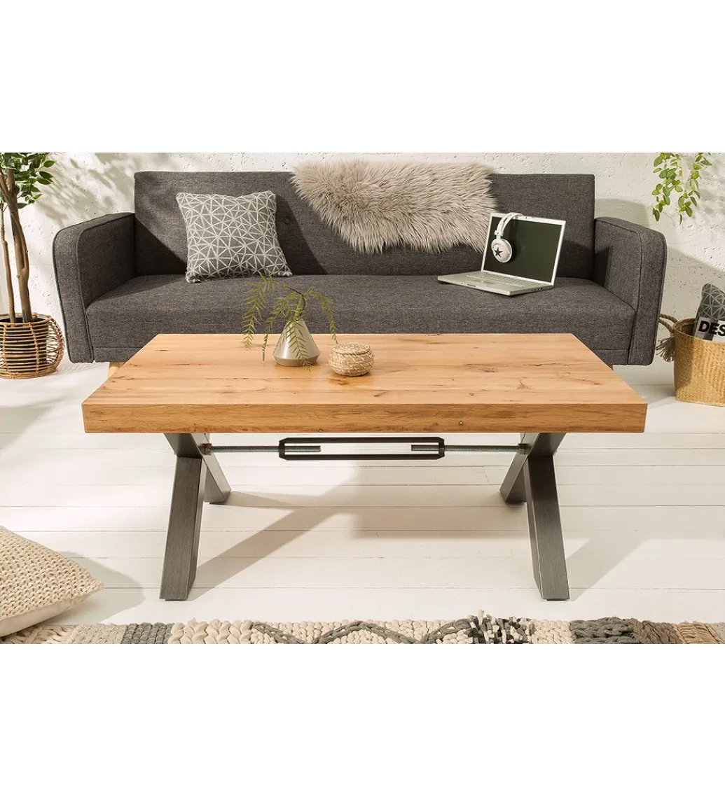 Invicta Interior Stolik kawowy FACTORY 110 cm drewno dąb dziki