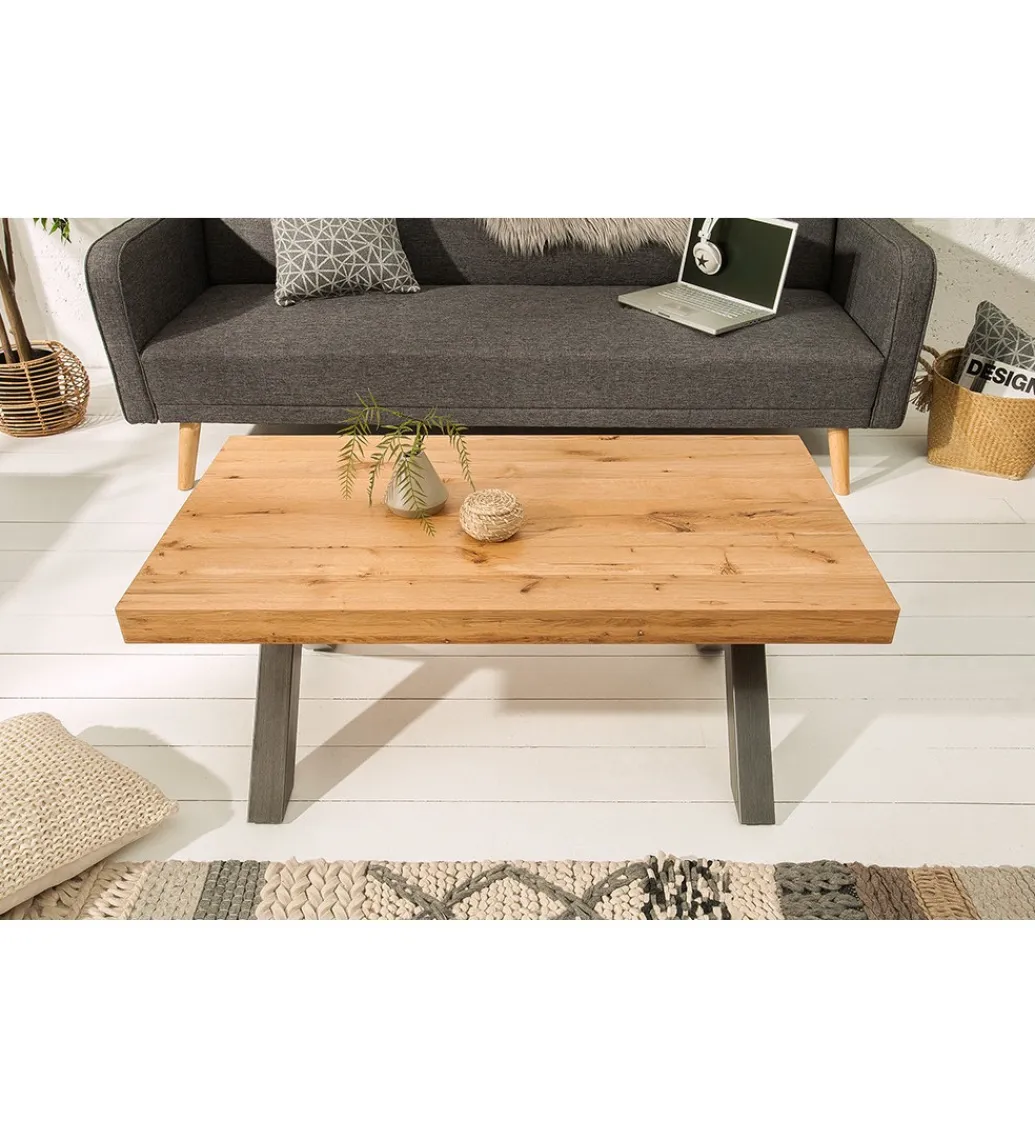 Invicta Interior Stolik kawowy FACTORY 110 cm drewno dąb dziki
