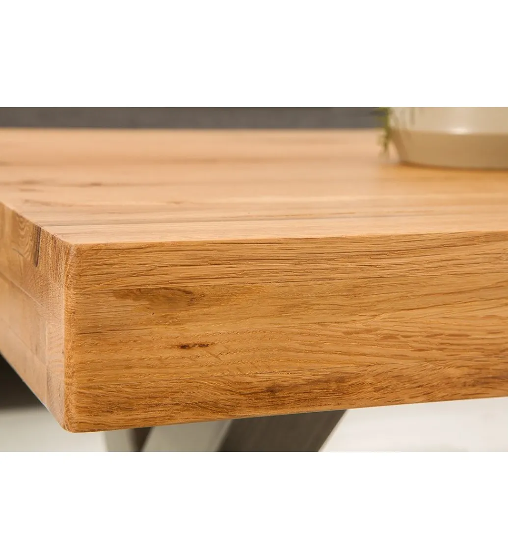 Invicta Interior Stolik kawowy FACTORY 110 cm drewno dąb dziki