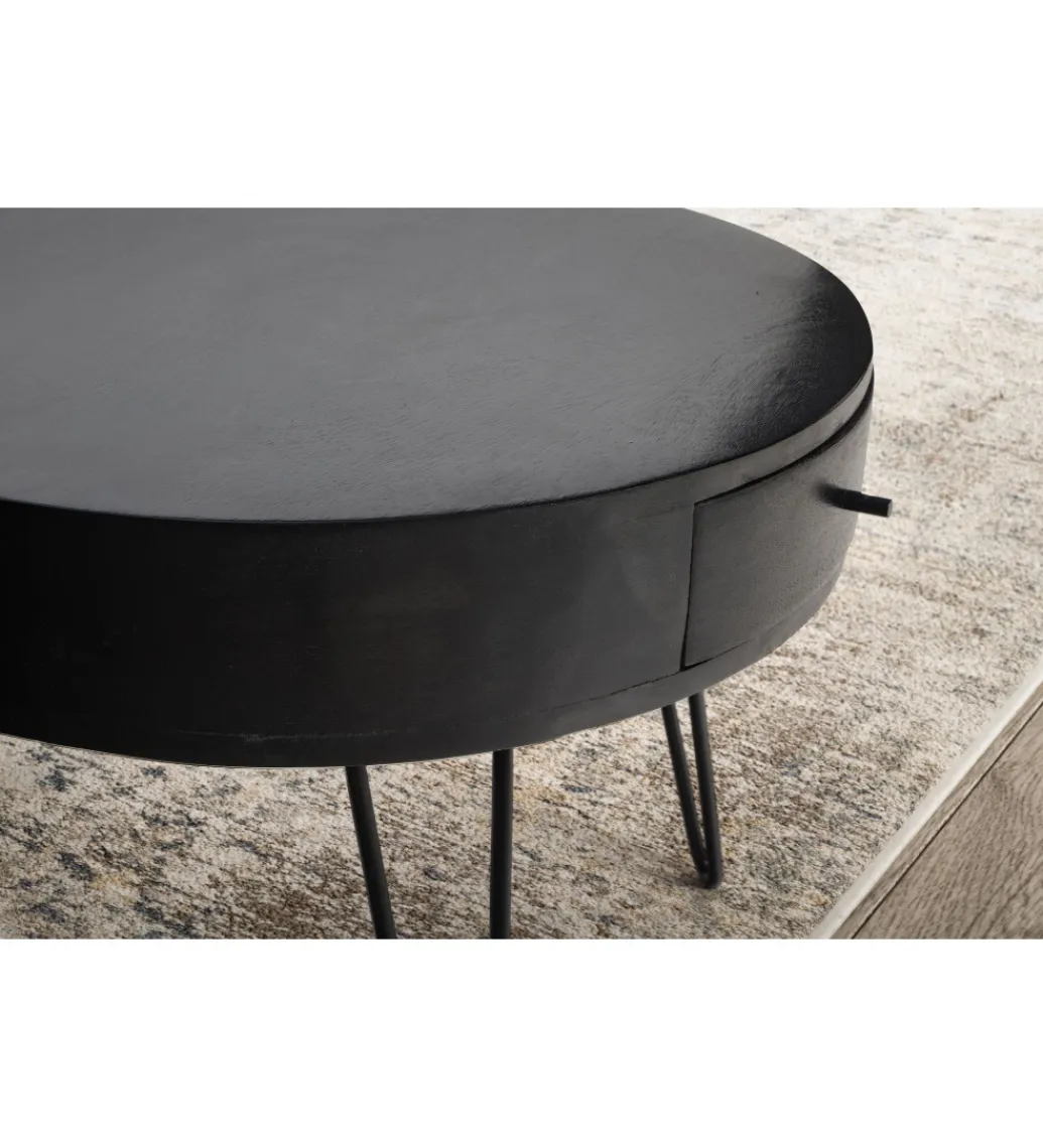WOHNLING, GERMANY Stolik kawowy GARMAZJA 60 cm drewno mango czarne