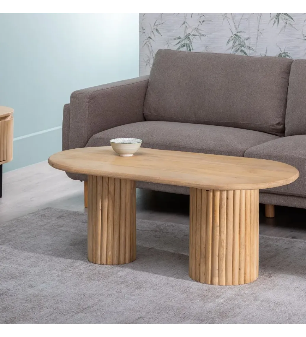 Zona-Design Stolik kawowy GEMPO 120 cm drewno mango naturalny