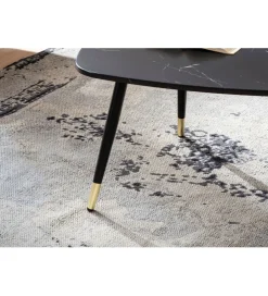 WOHNLING, GERMANY Stolik kawowy GINEVRA 90 cm w optyce czarnego marmuru