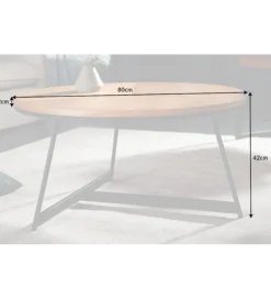 Invicta Interior Stolik kawowy GRENADA 80 cm w optyce dębu