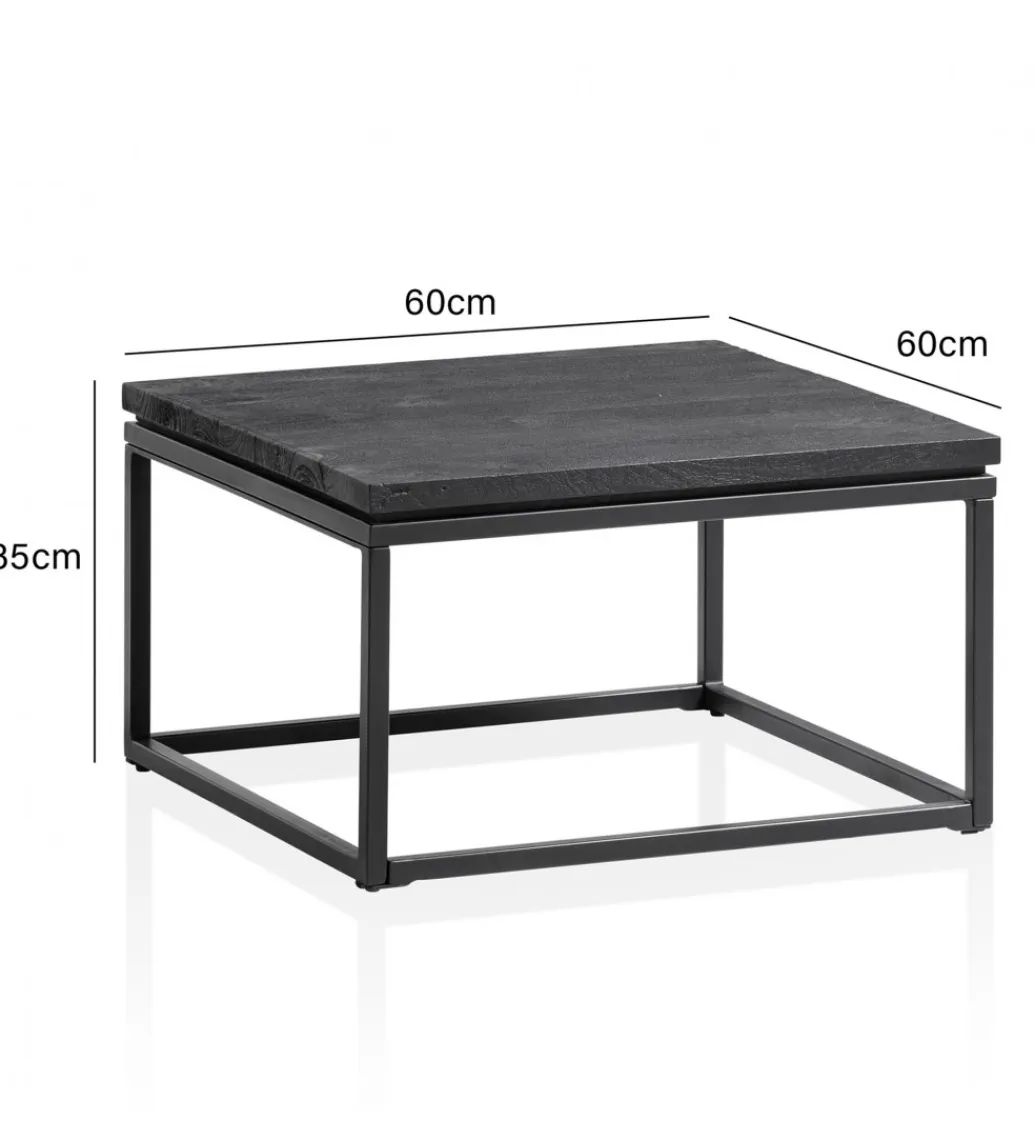 WOHNLING, GERMANY Stolik kawowy HAPTIK 60 cm drewno mango czarne