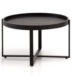 WOHNLING, GERMANY Stolik kawowy HARMI 60 cm drewno mango czarny