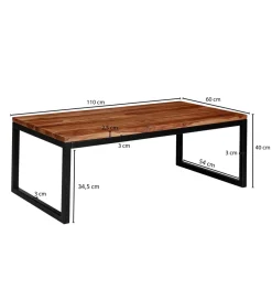 WOHNLING, GERMANY Stolik kawowy HAUK 110 cm drewno sheesham