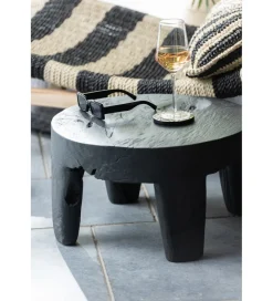 J-Line Stolik kawowy HERAS set 2 drewno teak czarny