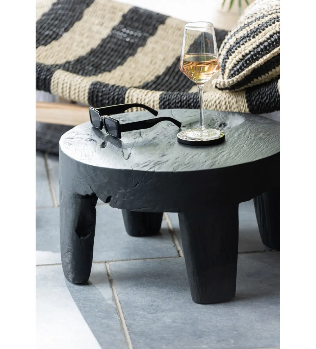 J-Line Stolik kawowy HERAS set 2 drewno teak czarny