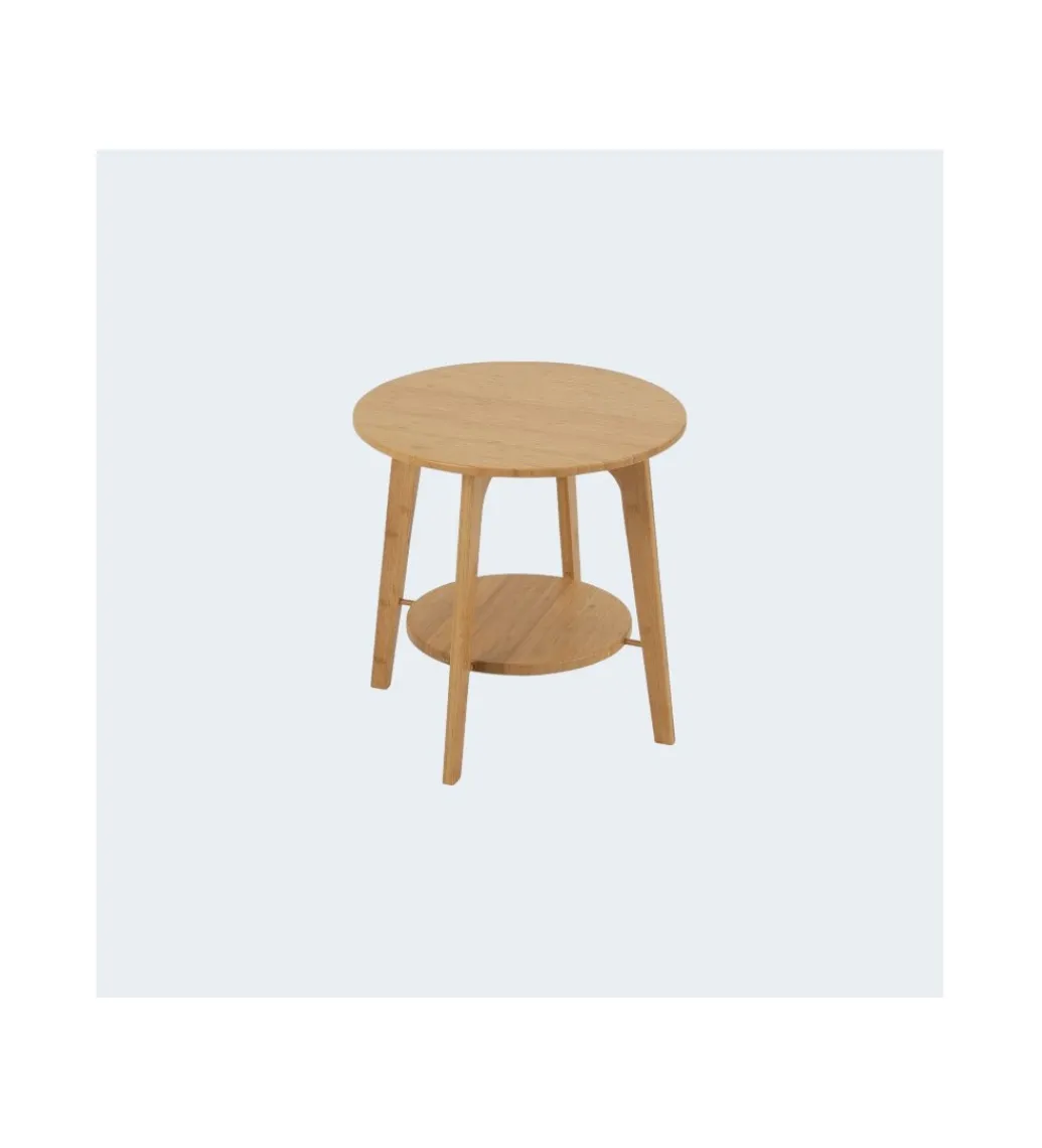 J-Line Stolik kawowy HERMA 50 cm bambus naturalny