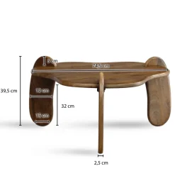 WOHNLING, GERMANY Stolik kawowy HILDE 78 cm drewno mango
