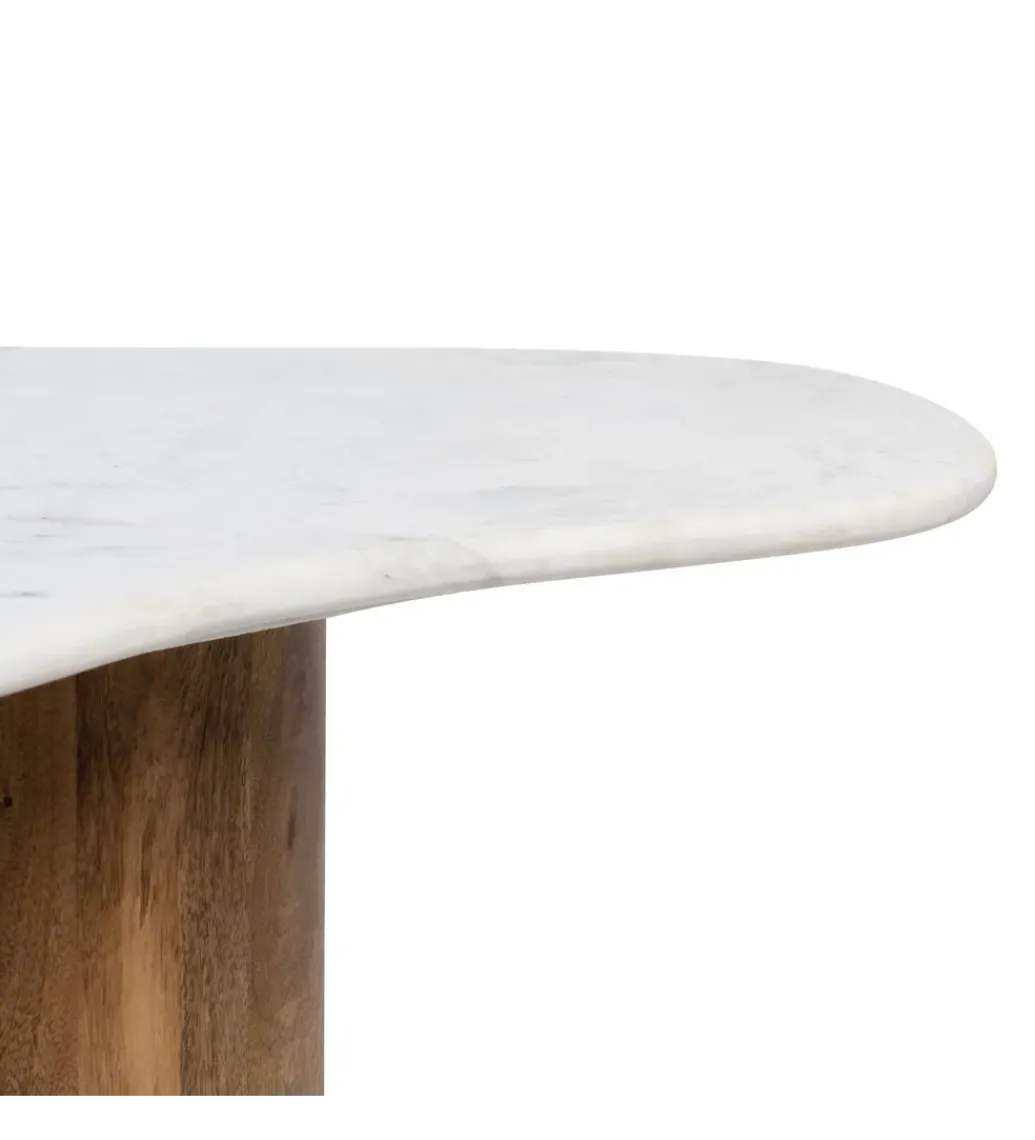 Zona-Design Stolik kawowy HUGI 135 cm marmur drewno mango