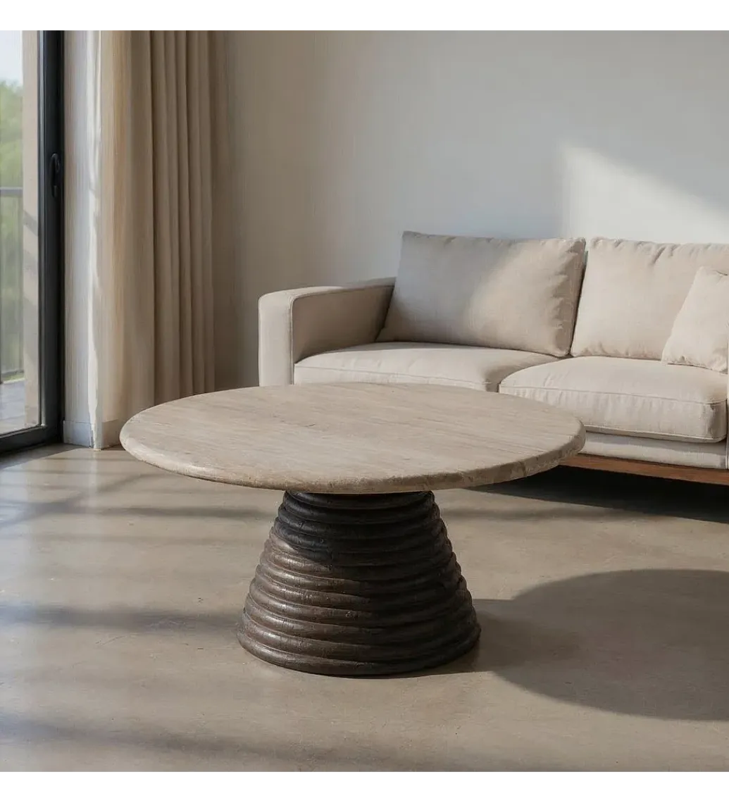Zona-Design Stolik kawowy HYGYD 90 cm drewno mango