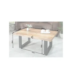 Invicta Interior Stolik kawowy Iron Craft 100 cm drewno mango