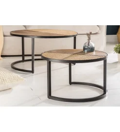 Invicta Interior Stolik kawowy JAWA Viviena Lounge set 2 drewno mango