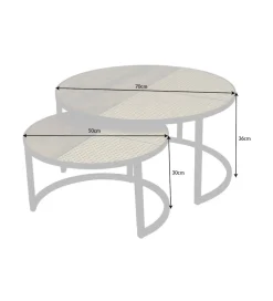 Invicta Interior Stolik kawowy JAWA Viviena Lounge set 2 drewno mango